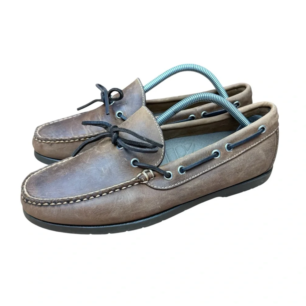 LL Bean Size 9EE Signature Brown Boat Shoes Loafers Moccasins Mens